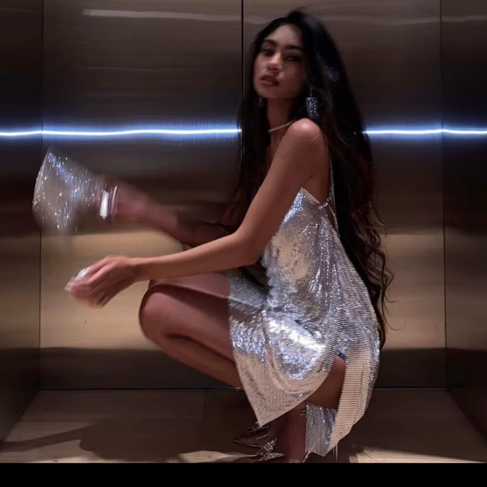 Kendall Silver Chainmail Dress